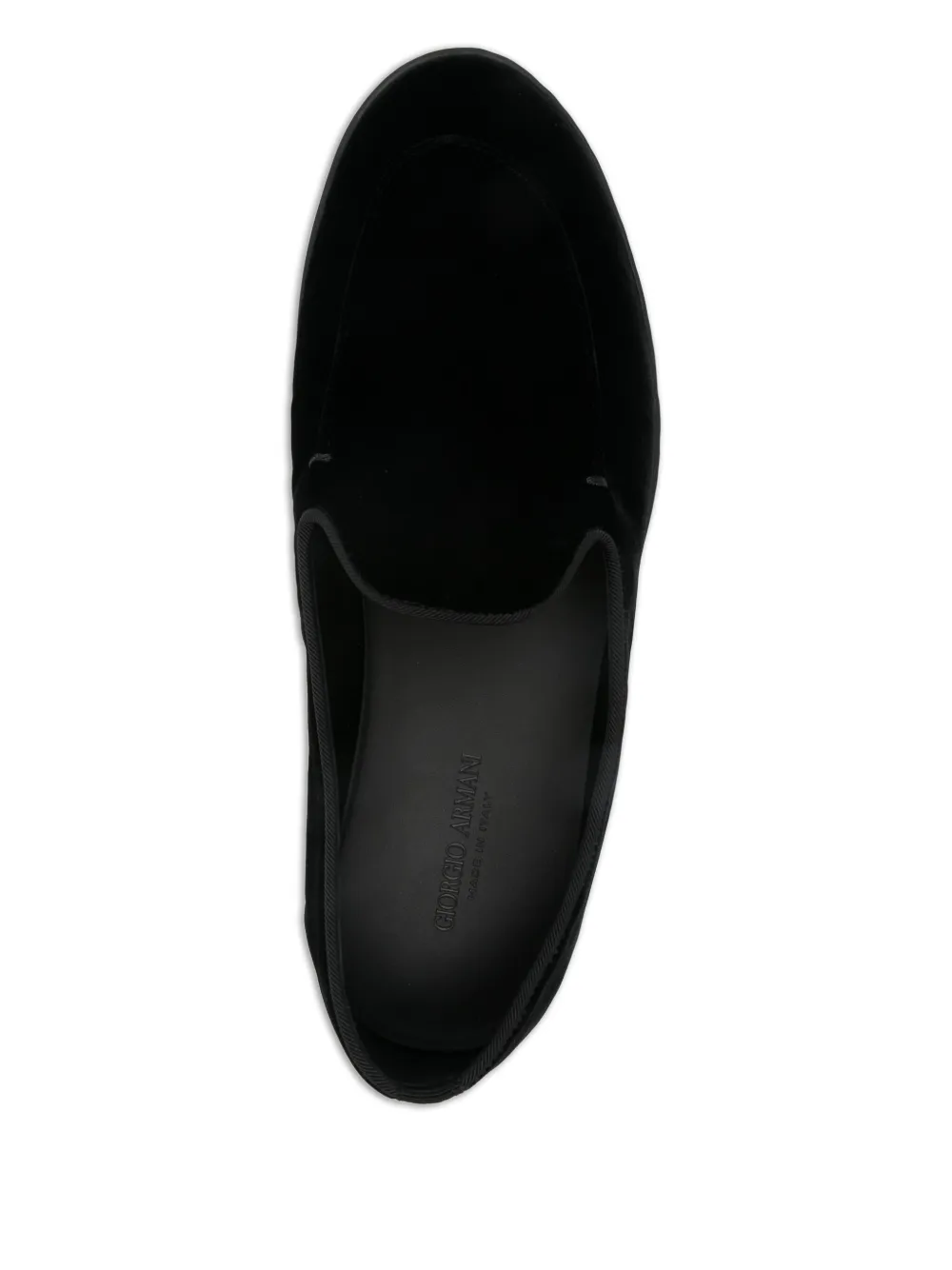 Giorgio Armani Fluwelen slip-on sneakers Zwart