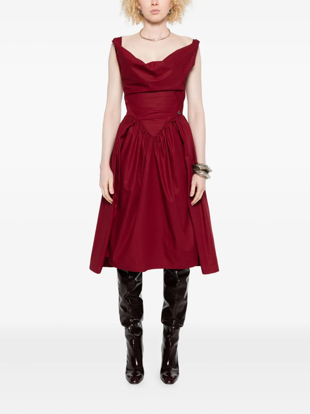Vivienne Westwood Midi-jurk met vlakken - Rood
