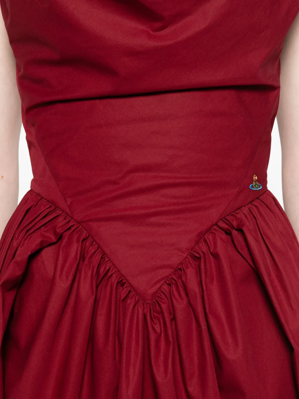Vivienne Westwood Mens Carmine Sunday Draped Cotton-poplin Midi Dress In Burgundy