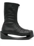 Y-3 ADIDAS zip-front platform boots - Black