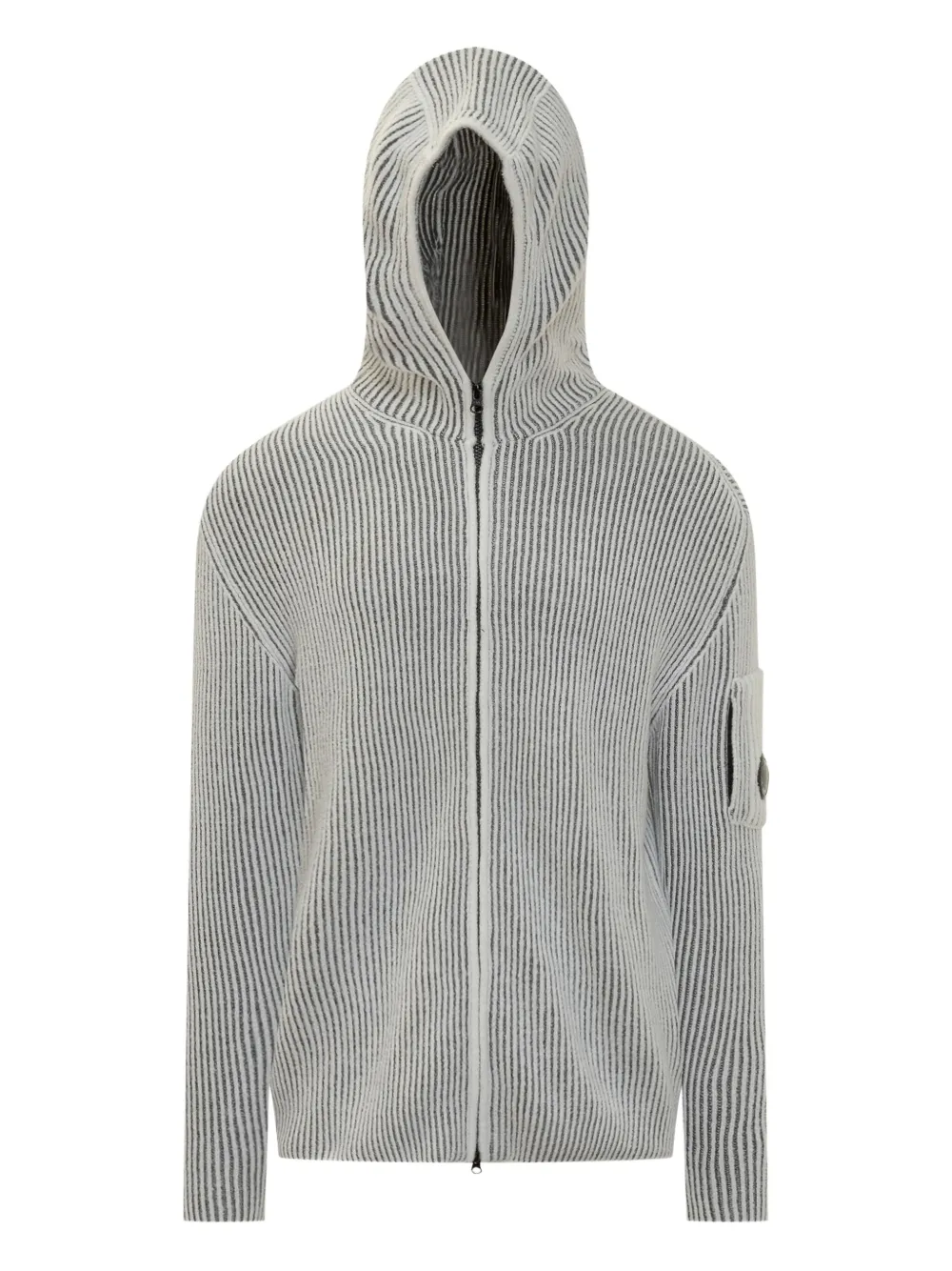 C.P. Company hooded ribbed cardigan | Grey | Image 1