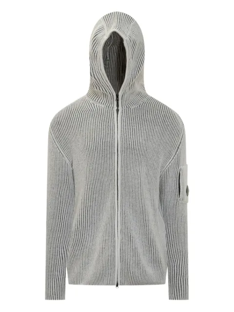 C.P. Company hooded ribbed cardigan