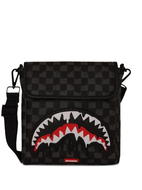 Sprayground shark-checkered shoulder bag