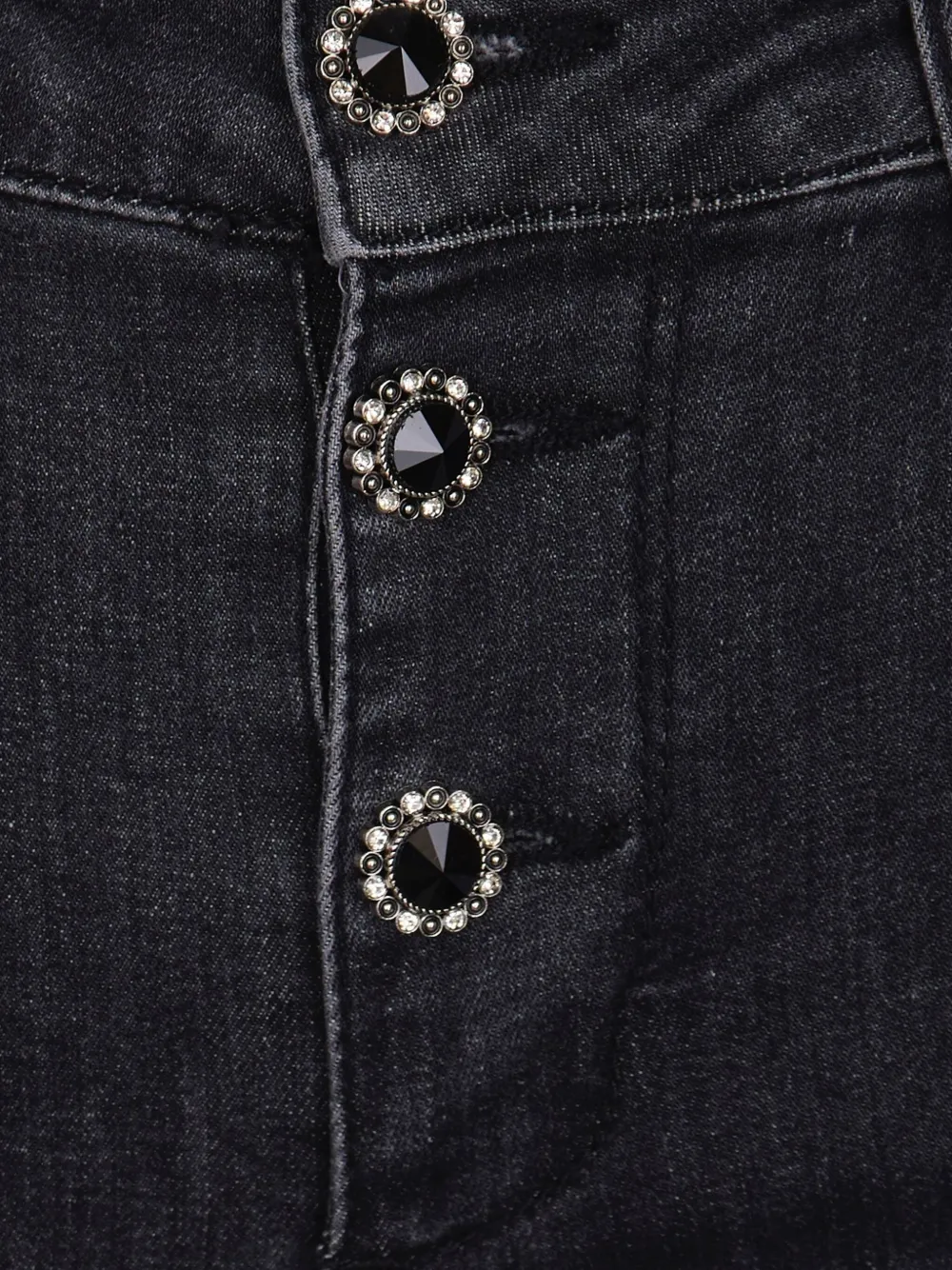 Liu •jo Skinny Jeans With Cuffs In Dark Gray In Blue