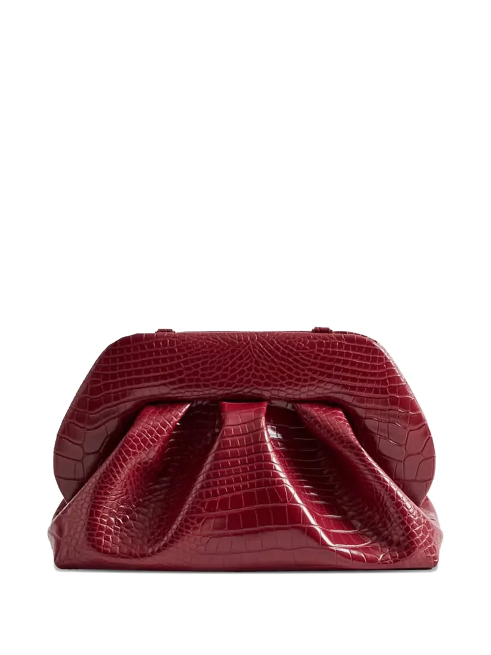 Themoirè Tia Crocodile-effect Clutch Bag In Red