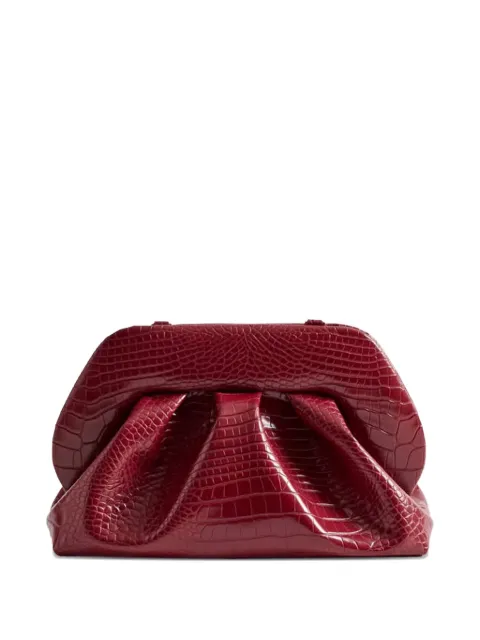 Themoirè Tia crocodile-effect clutch bag