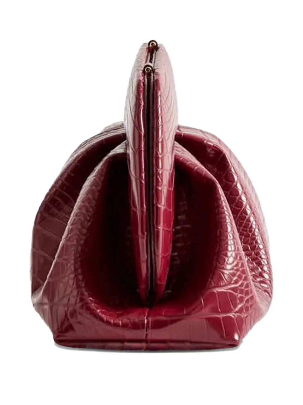Themoirè Tia Crocodile-effect Clutch Bag In Red