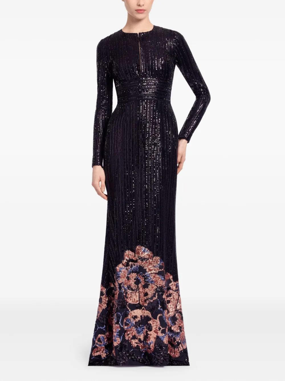 Elie Saab sequin-embellished maxi dress - Zwart