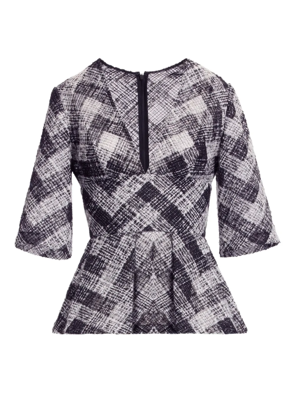 Elie Saab chevron peplum blouse - Grigio