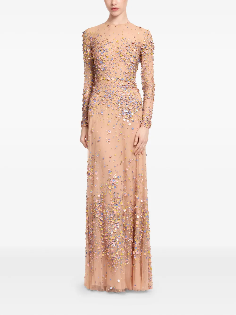 Elie Saab sequin-embellished maxi dress - Roze