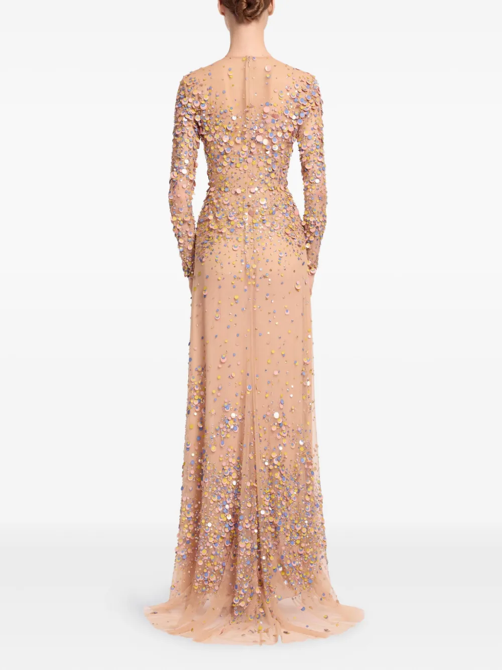 Elie Saab Maxi-jurk verfraaid met pailletten Roze