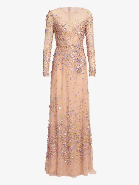Elie Saab vestido largo con detalles de lentejuelas
