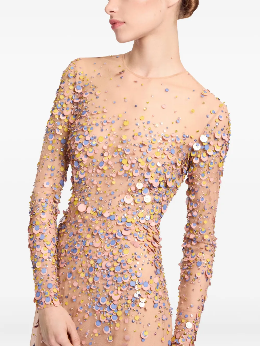 Elie Saab Maxi-jurk verfraaid met pailletten Roze