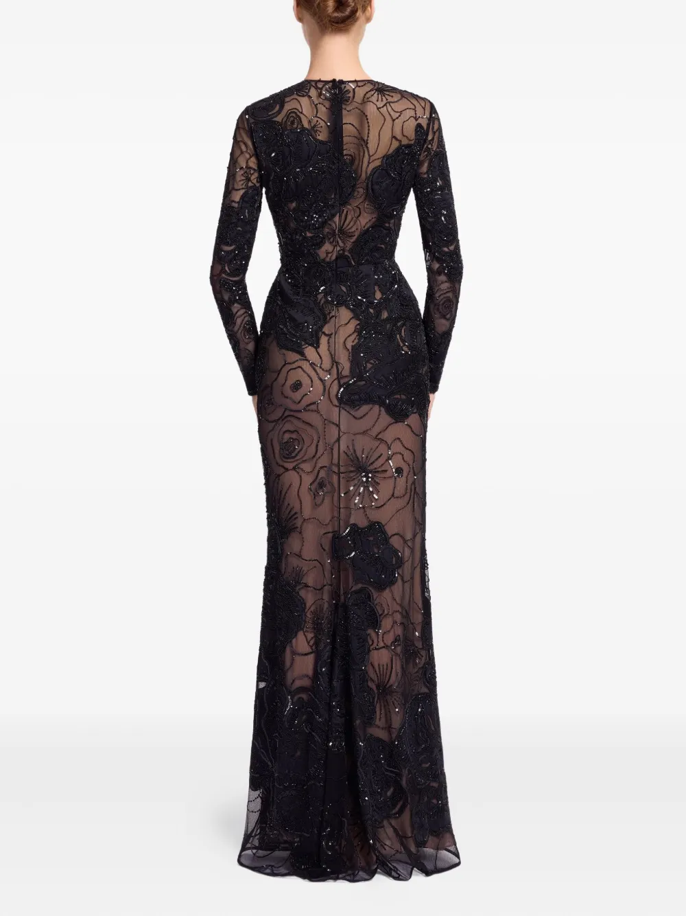 Elie Saab Bead-embellished Maxi Dress In Black