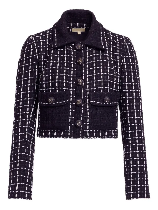 Elie Saab Tweed Pocket Jacket in Black