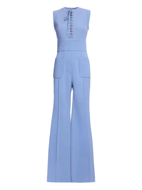 Elie Saab lace-up round-neck jumpsuit
