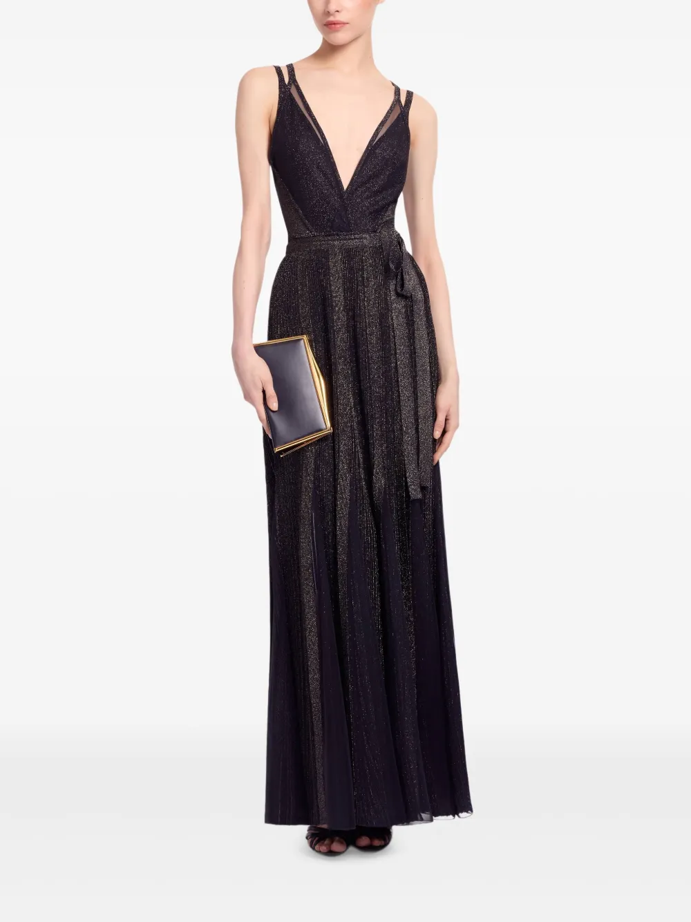 Elie Saab metallic knitted body - Zwart