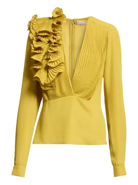 Elie Saab pleated chiffon blouse