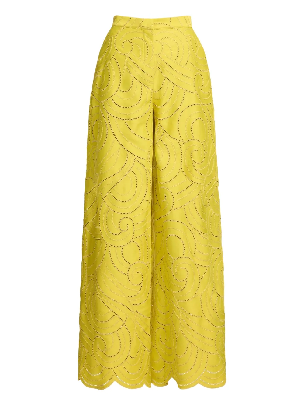 Elie Saab swirl-embroidered pants | Yellow | Image 1