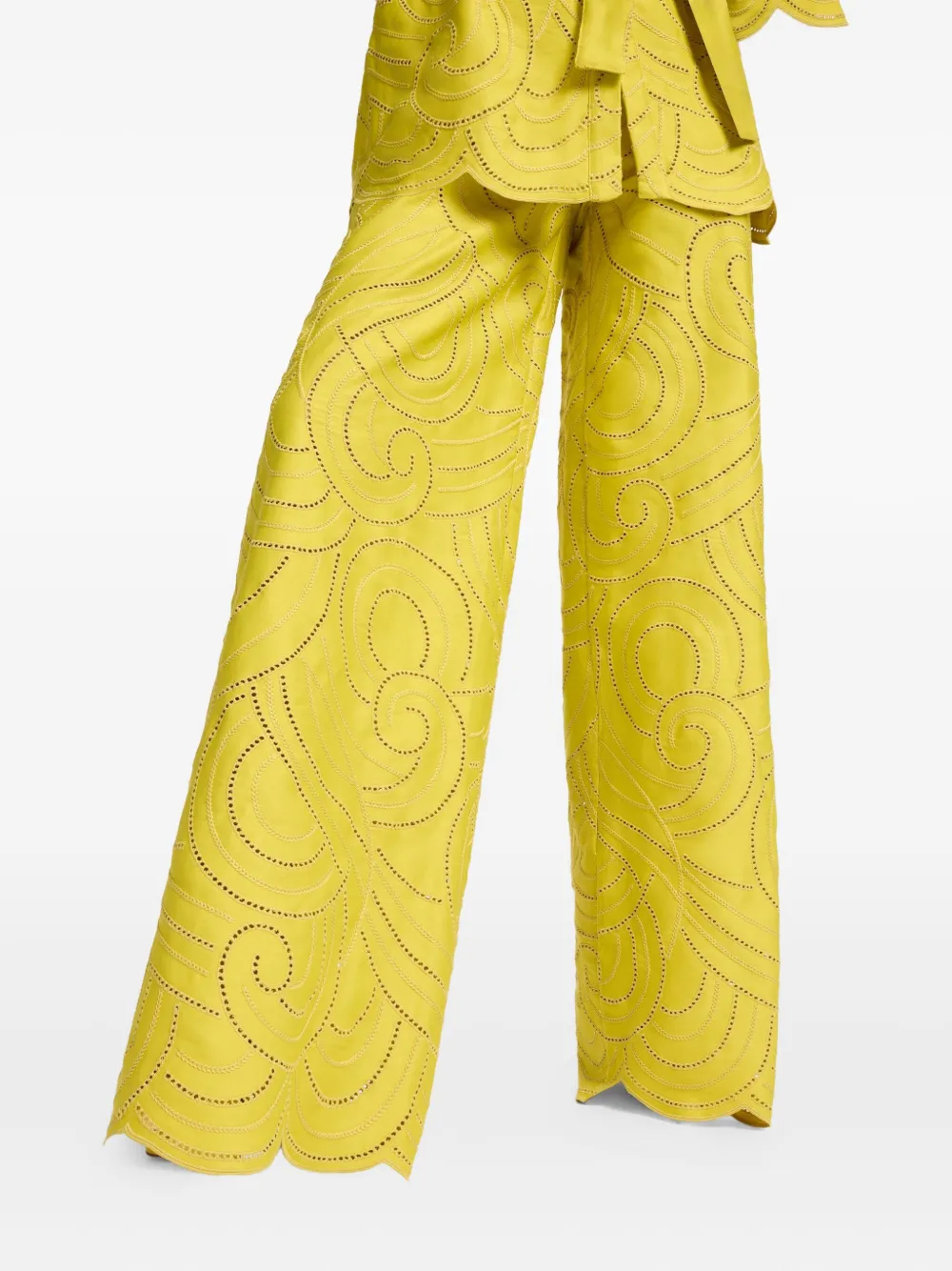 Elie Saab Trainingsbroek met geborduurd logo Geel
