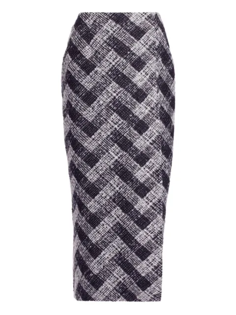 Elie Saab falda midi con motivo chevron