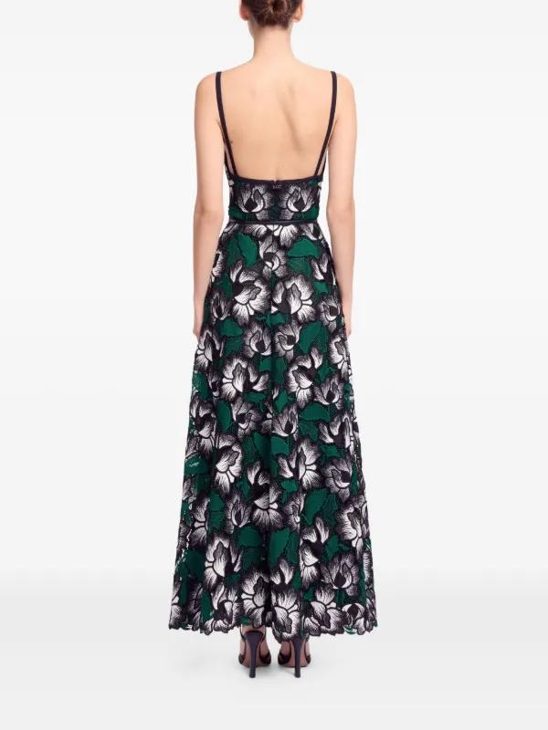 Elie Saab Macram Floral Midi Dress | Green | FARFETCH