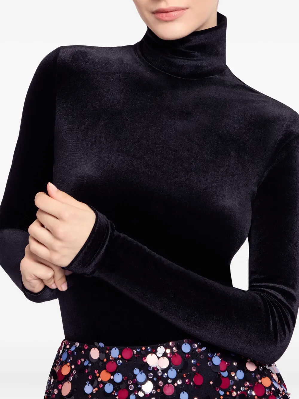 Elie Saab Velvet T-shirt In Black