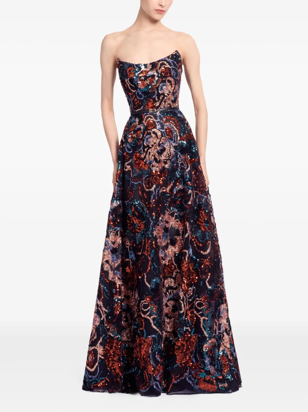 Elie Saab sequin-embellished maxi dress - Zwart