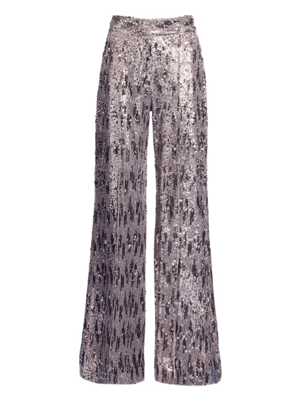 Elie Saab Sequin-embellished Pants in Silver