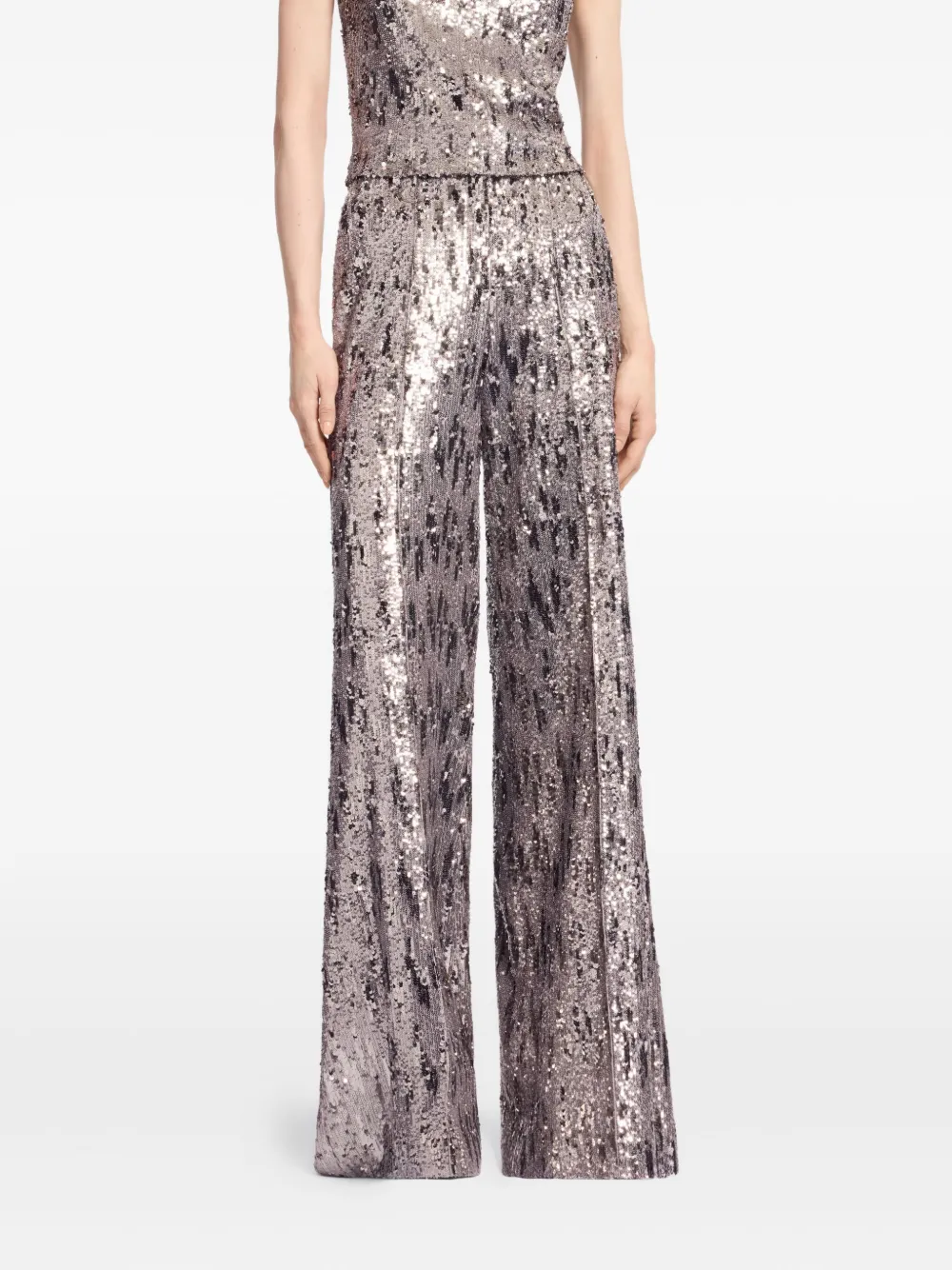 Elie Saab Sequin-embellished Pants In Silver