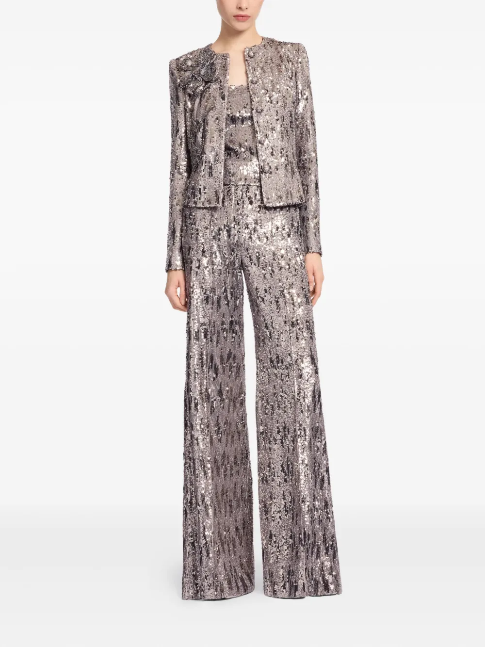 Elie Saab sequin-embellished pants - Zilver