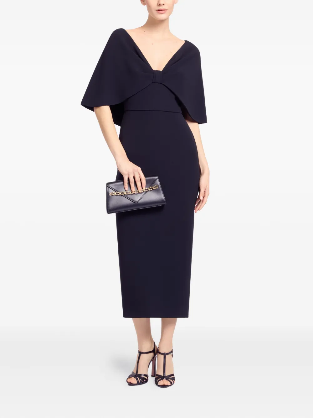 Elie Saab silk midi dress - Zwart
