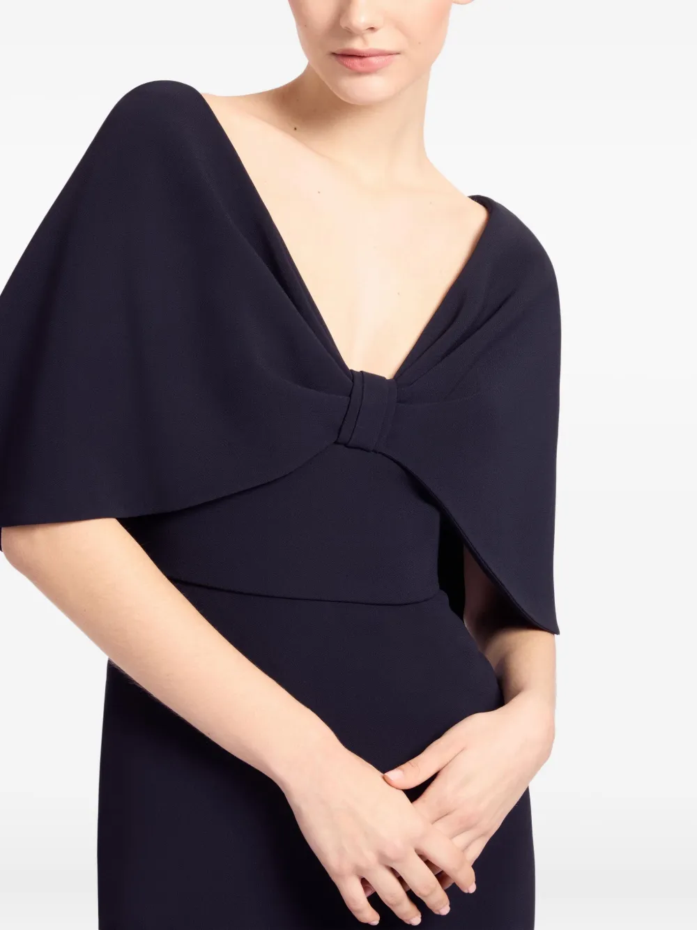 Elie Saab Silk Midi Dress In Blue