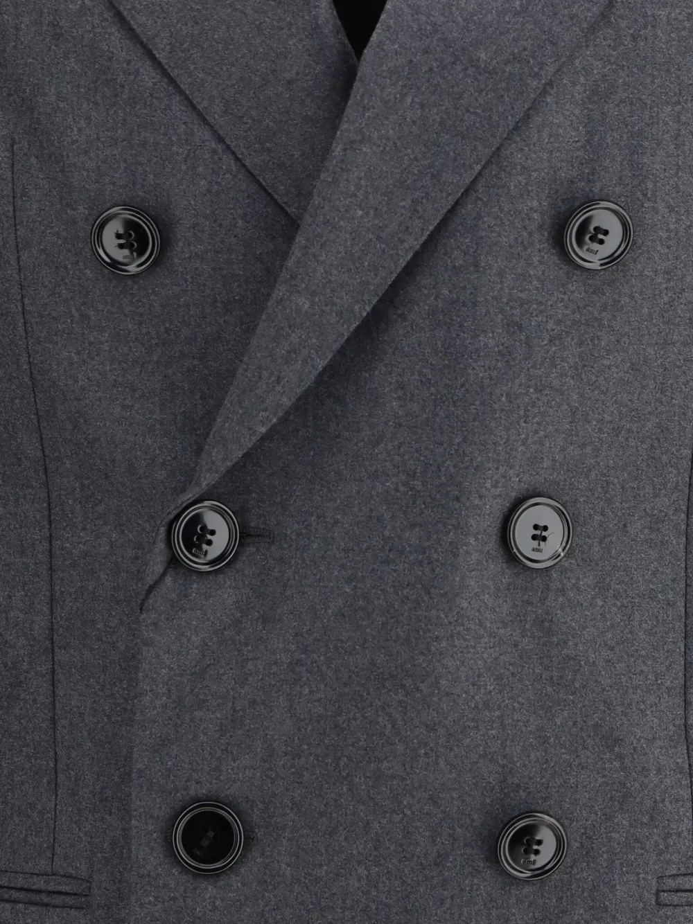 Ami Alexandre Mattiussi Ami Paris Men Double-breasted Virgin Wool Blazer In Gray