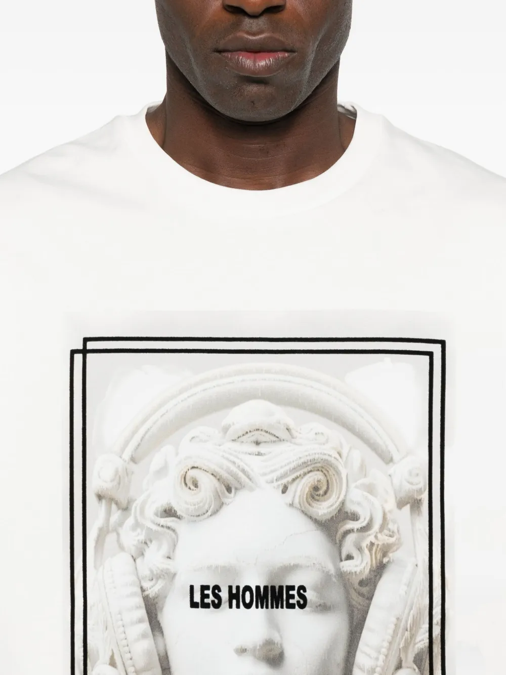 LES HOMMES T-shirt met grafische print Wit