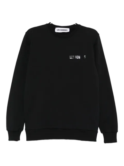 LES HOMMES logo-print crew-neck sweatshirt