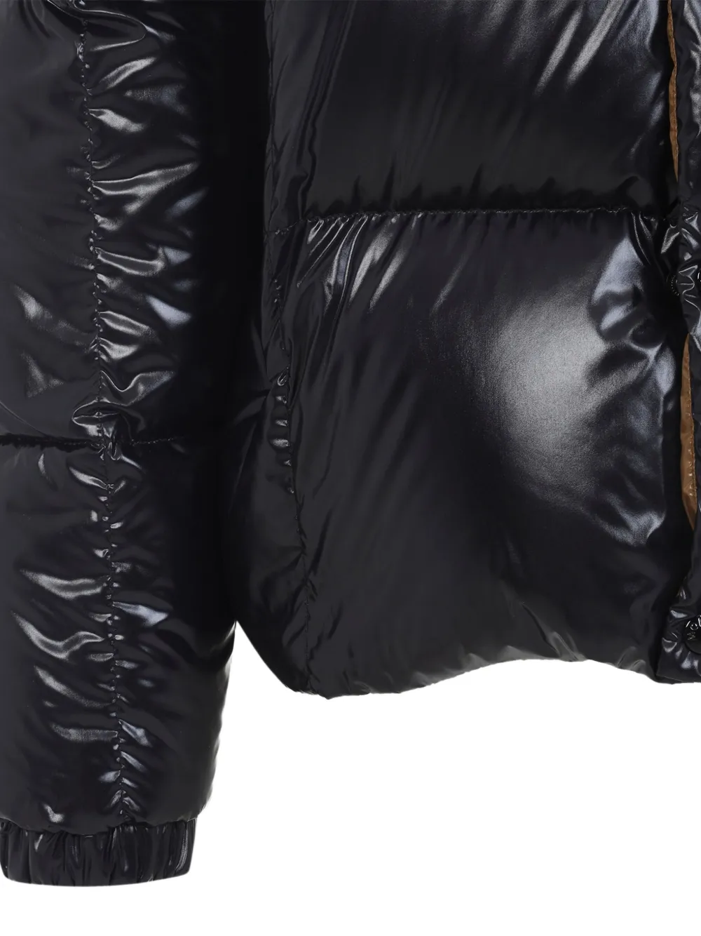 Moncler Parana Glossy Hooded Short Down Jacket Clothing In Black