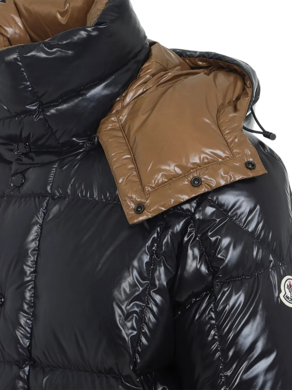 Moncler Parana Glossy Hooded Short Down Jacket Clothing In Black