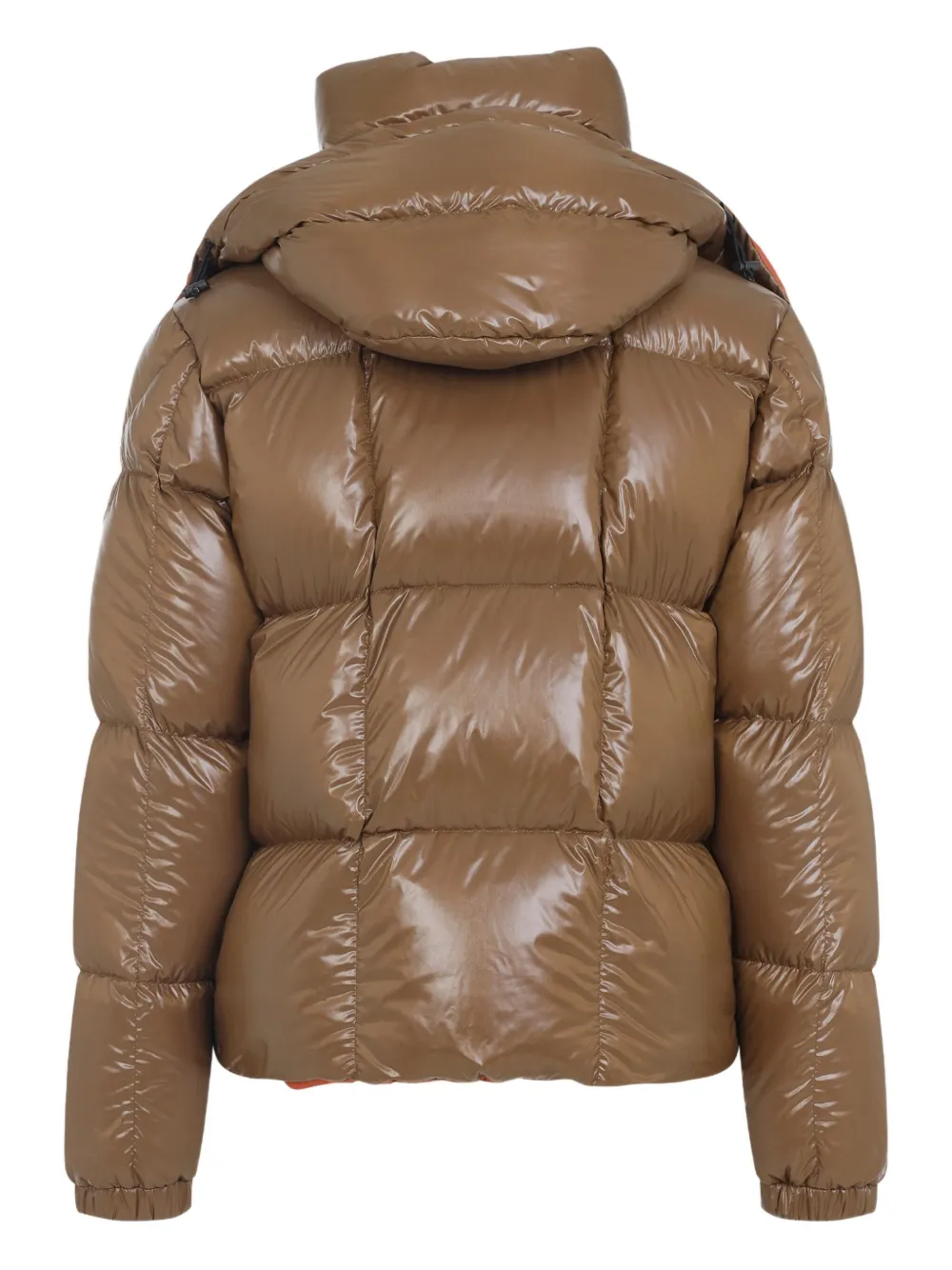 Moncler Parana Hooded Cropped Down Jacket In Brown