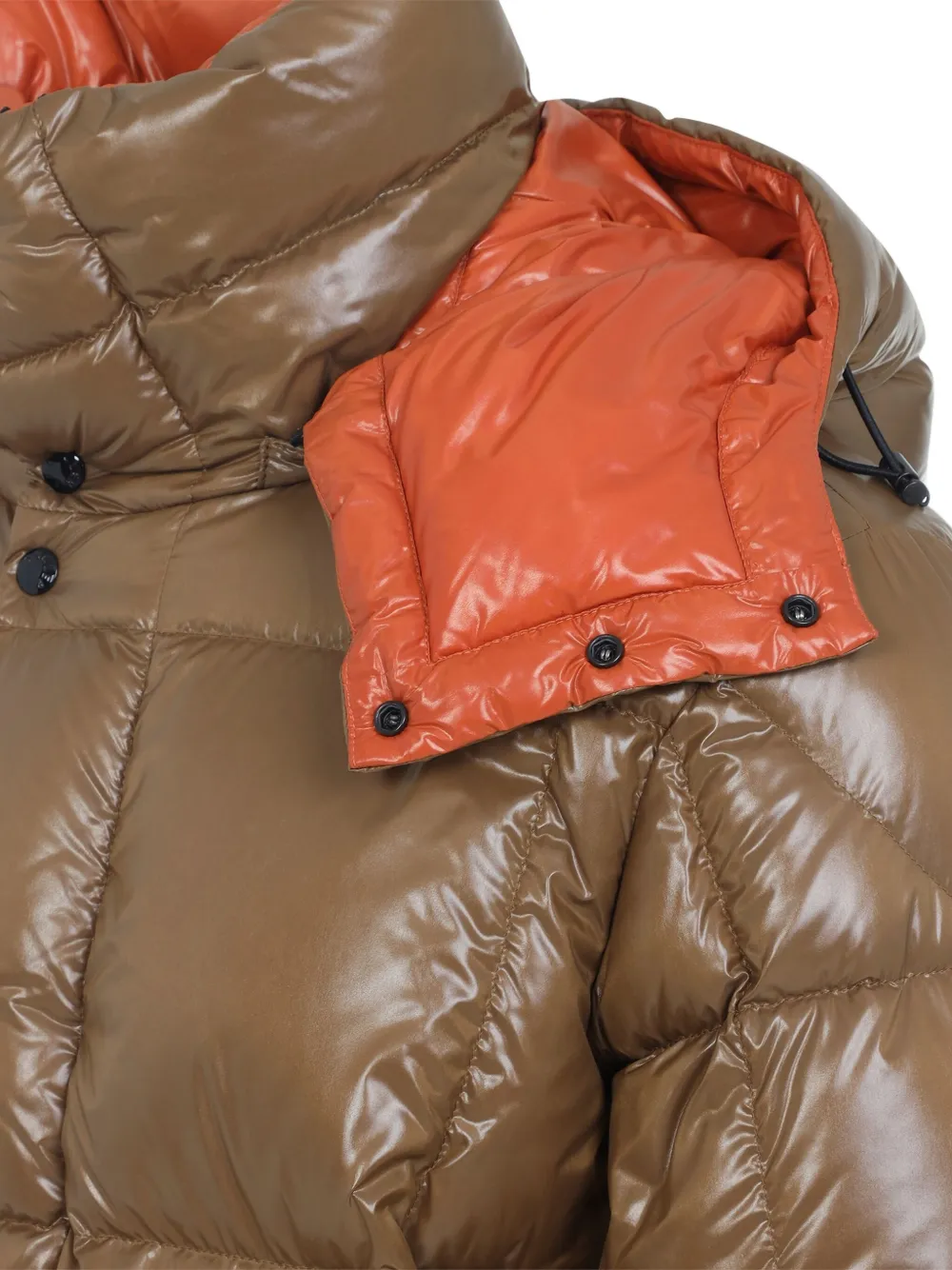 Moncler Parana Hooded Cropped Down Jacket In Brown