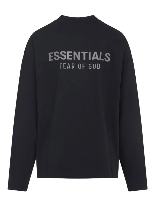 FEAR OF GOD ESSENTIALS logo-plaque long-sleeve T-shirt | Black