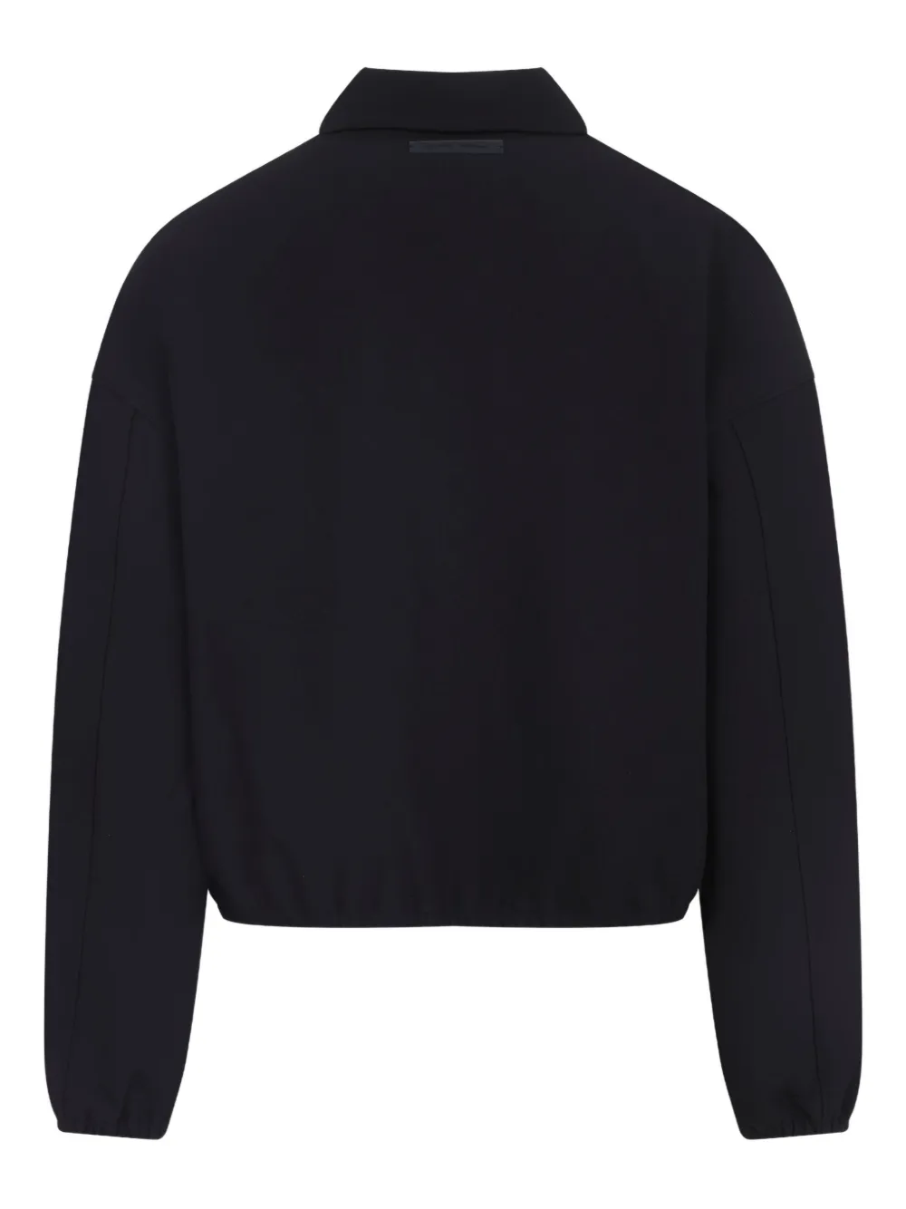 Essentials Bonded Canvas Zip-up Overshirt In Black