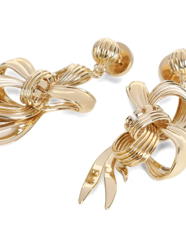 MIU MIU MICRO BOW JEWELS ピアス Miu Miu bow-shaped Earrings | Gold | FARFETCH