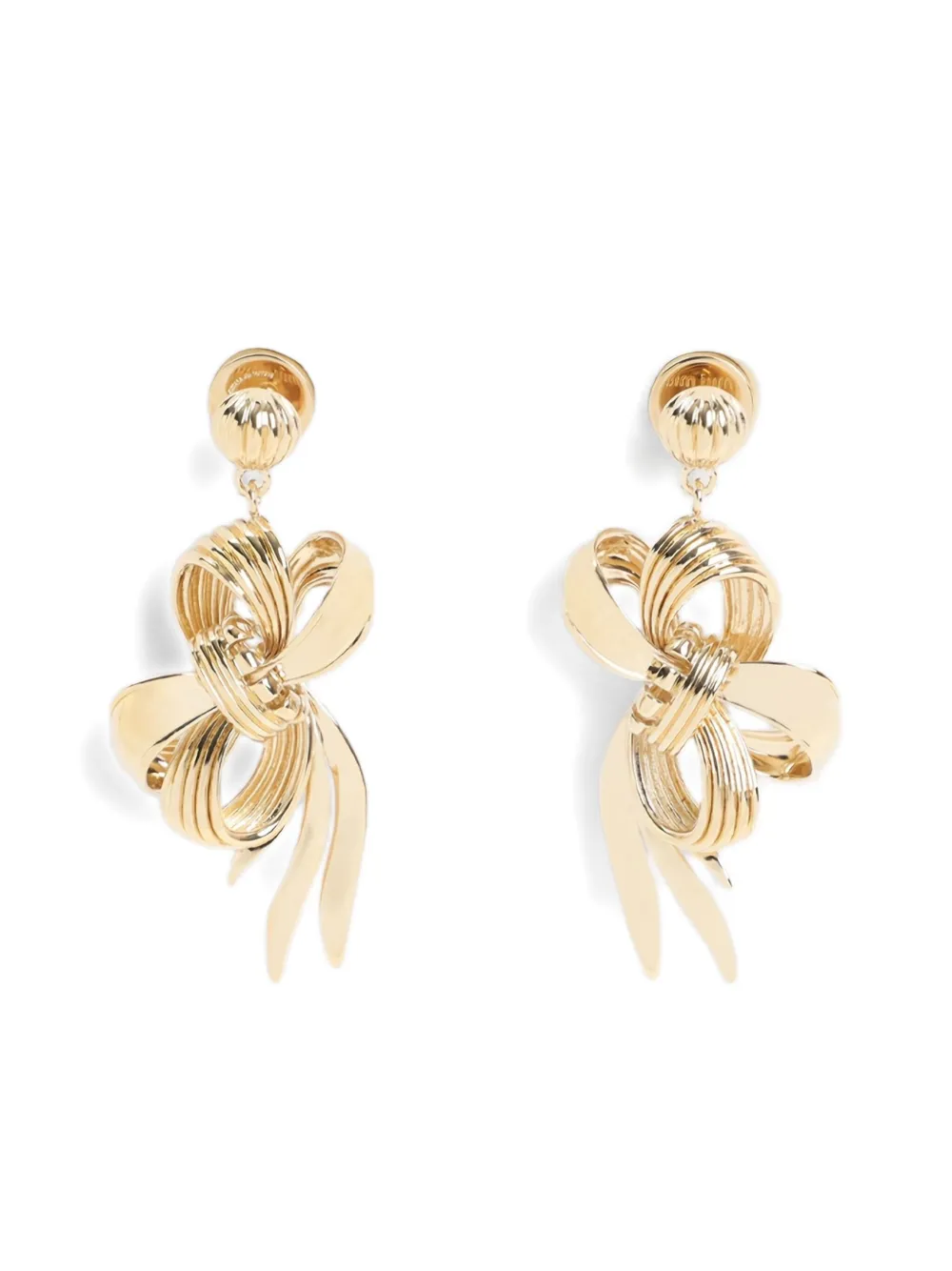 Miu Miu bow-shaped earrings - Goud