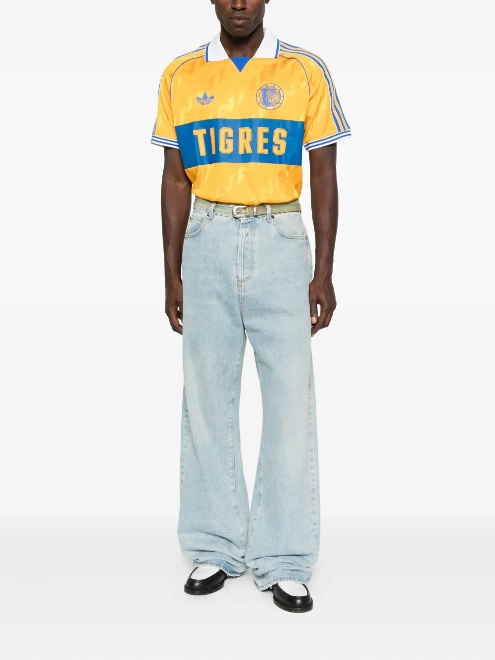 Adidas T-shirt met tijgerprint - Geel