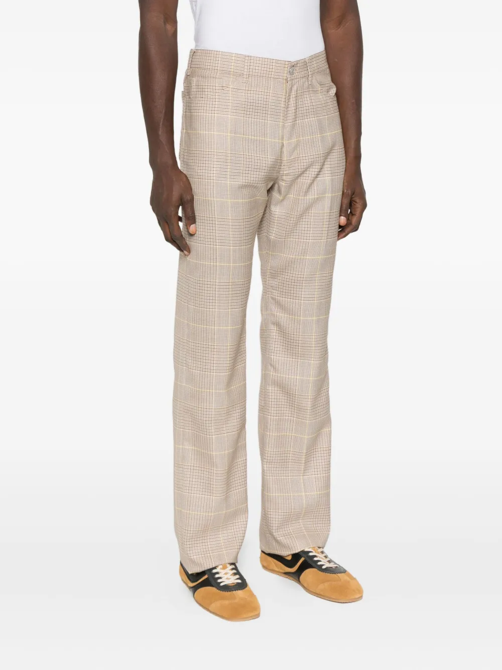 Alexander Mcqueen Checked Trousers In Neutral