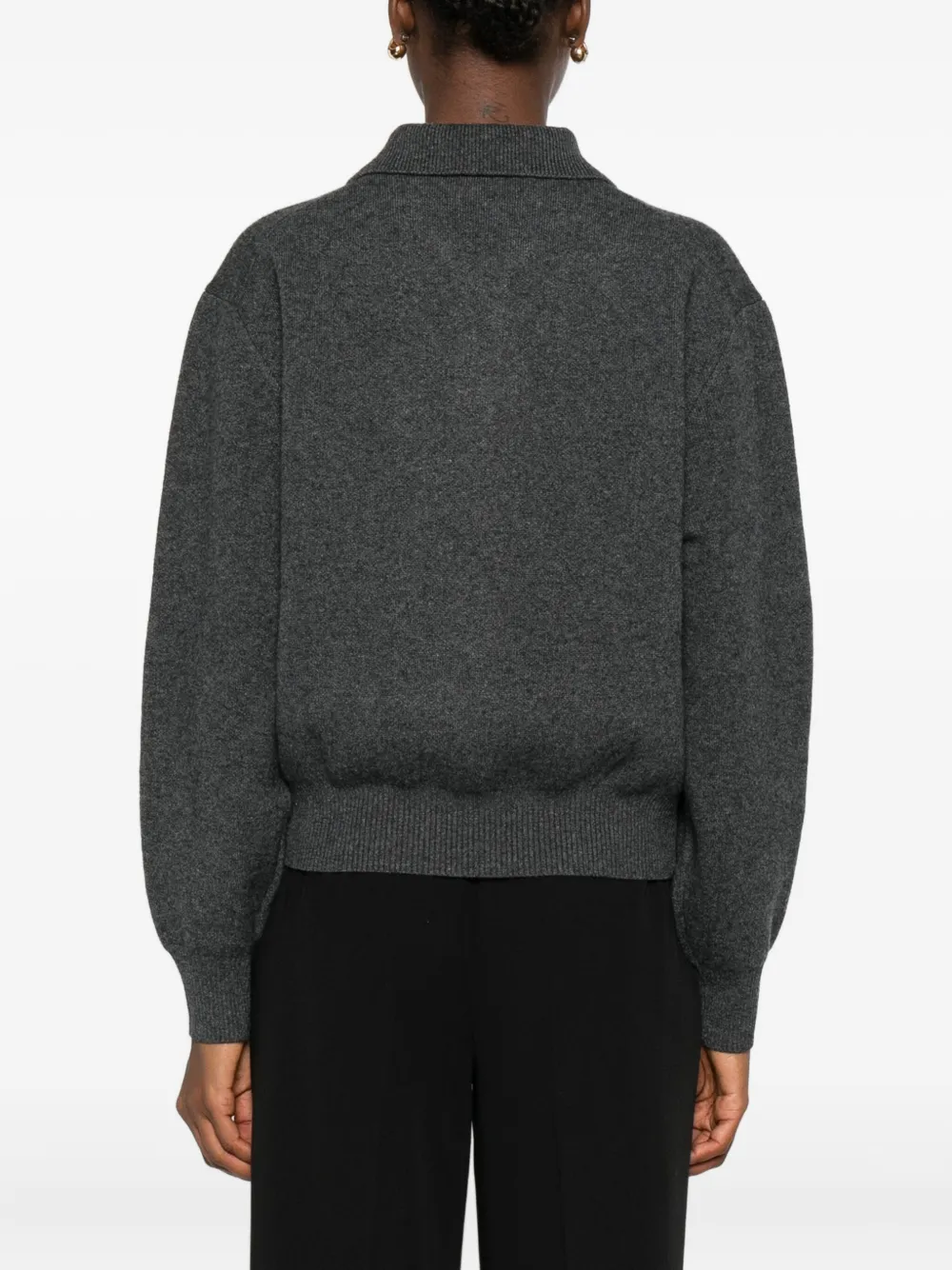Dunst Grey Wool Polo Sweater In Gray