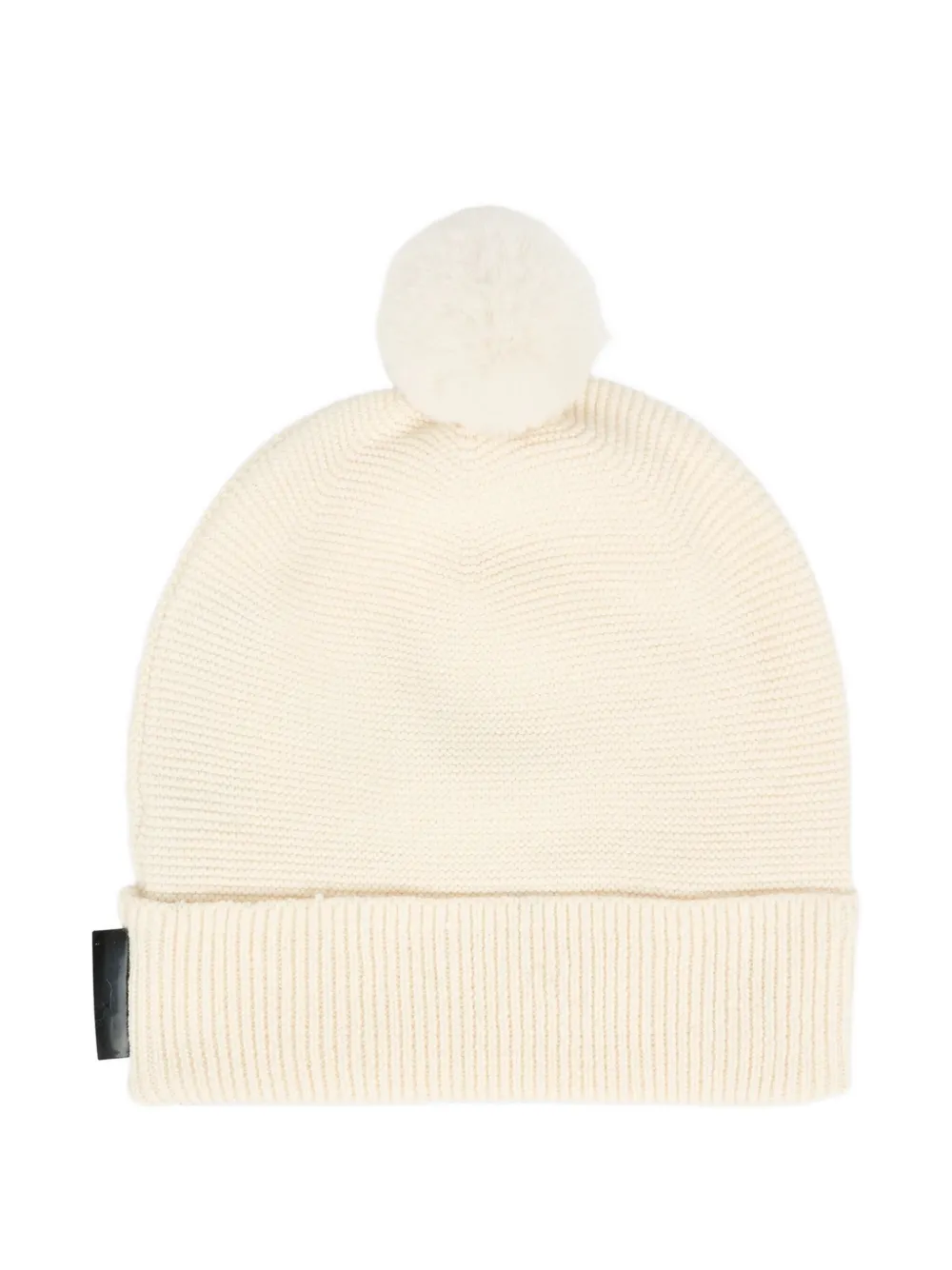 Karl Lagerfeld Kids logo-embroidery pompom beanie - Beige