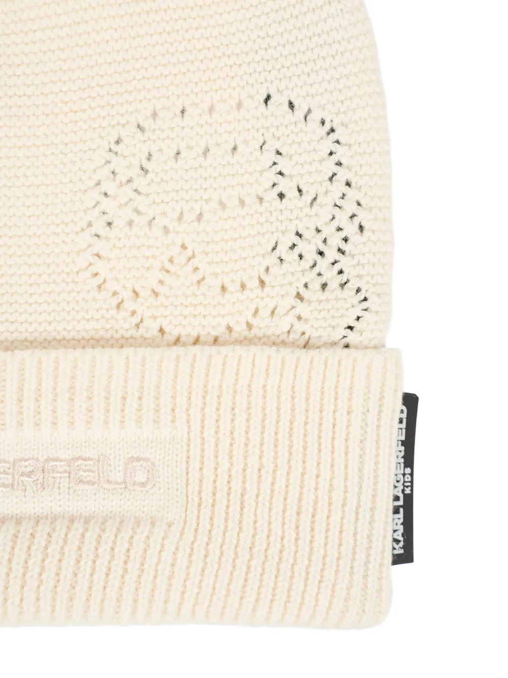 Karl Lagerfeld Kids Muts met geborduurd logo Beige