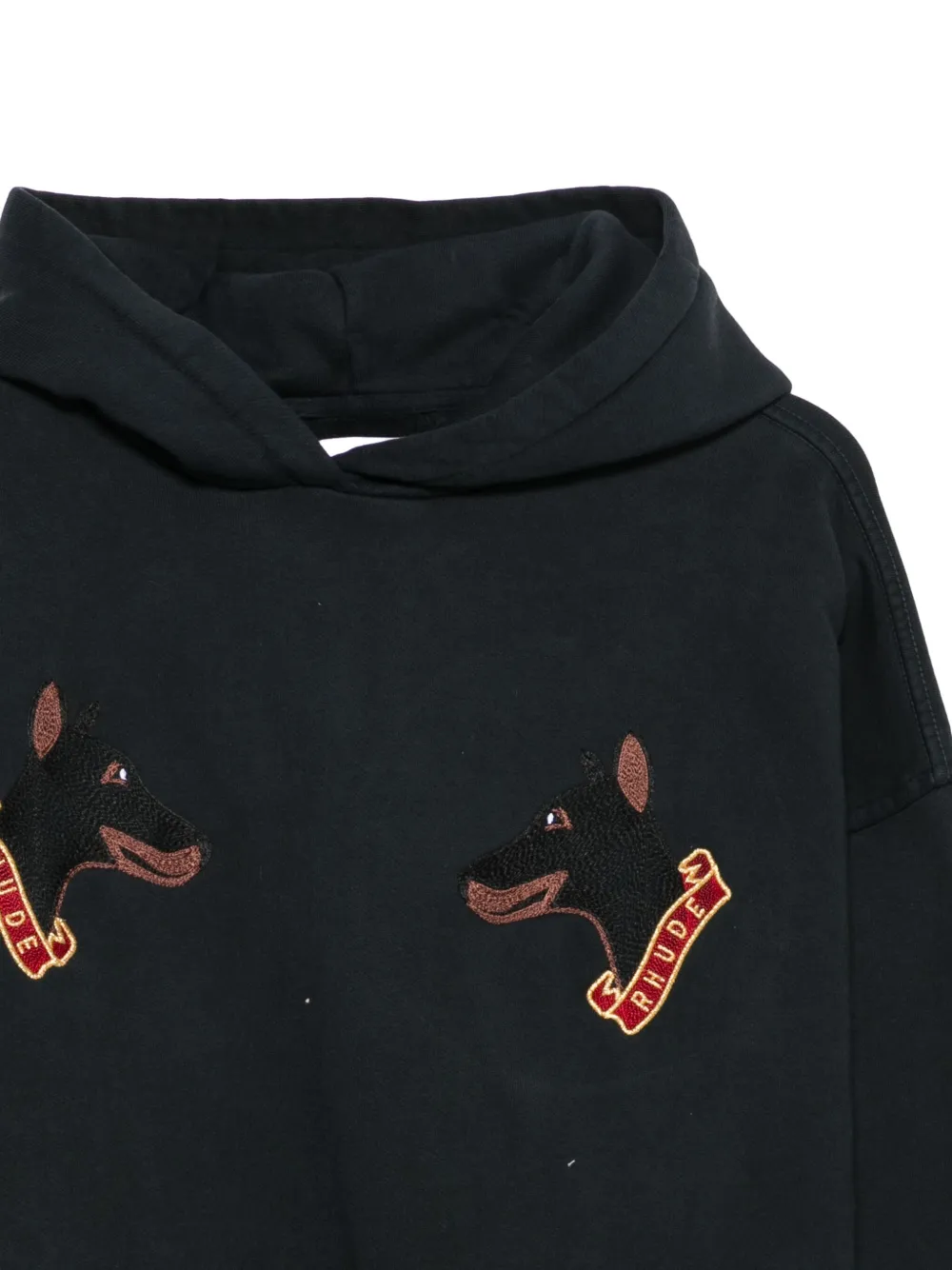 RHUDE Hoodie met geborduurde hond Zwart